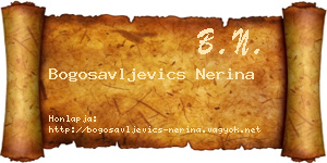 Bogosavljevics Nerina névjegykártya
